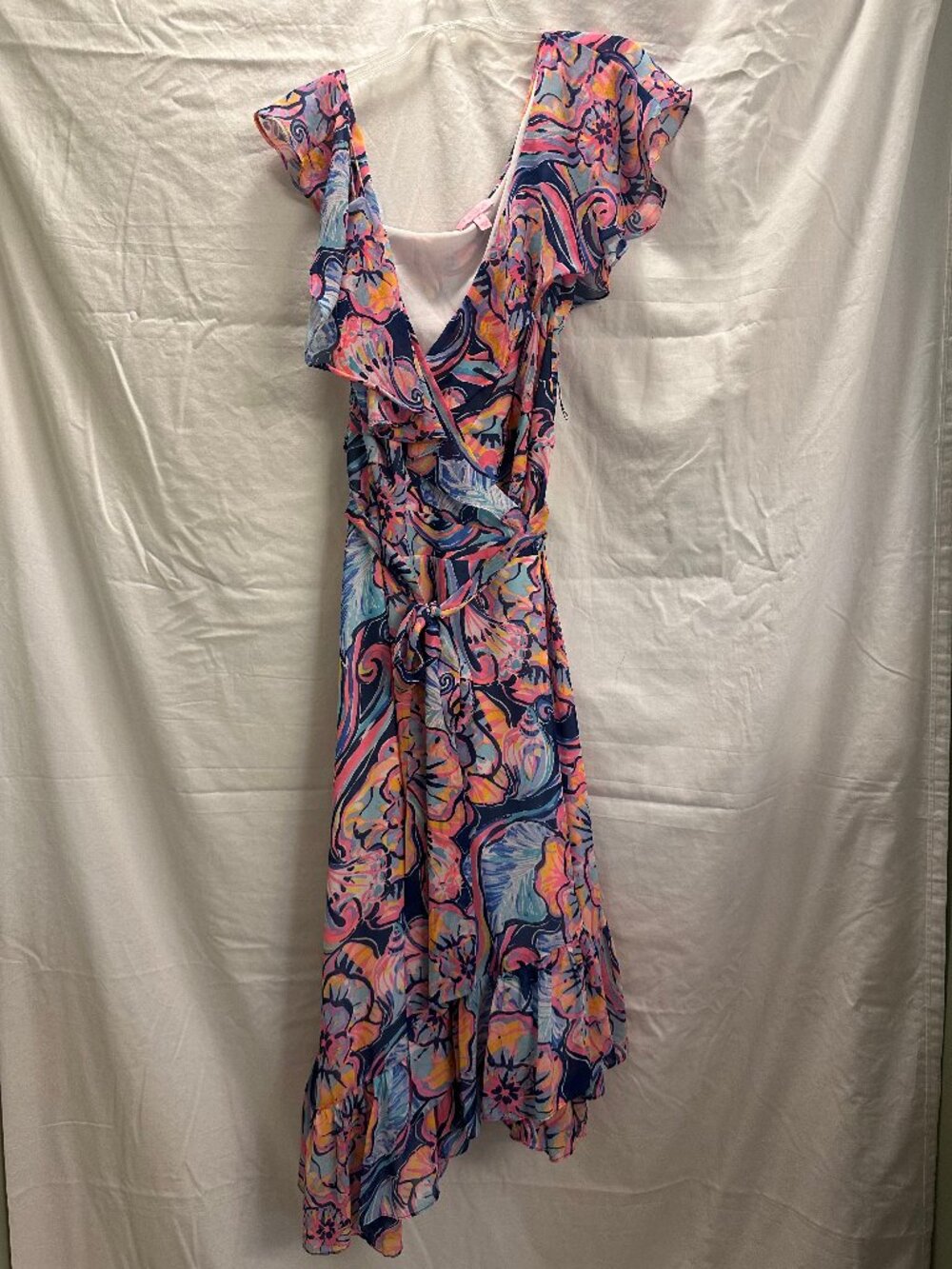 Lilly Pulitzer Marianna Ruffle Wrap Dress in Nauti Navy Boho Bateau